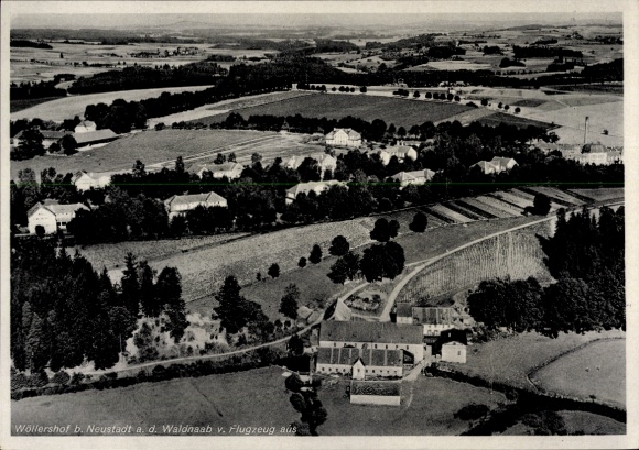 Ak Neustadt an der Waldnaab, Luftaufnahme von Wöllershof, ländliche Umgebung, landwirtschaftliche
