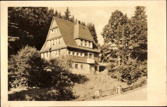 Postcard Allersdorf Herschdorf Thuringia, Bad Finkenmühle, FDGB convalescent home, Waldeck house