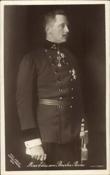 Ak Prinz Elisas von Bourbon Parma, Portrait in Uniform