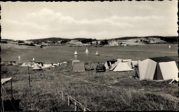 Ak Pöhl Vogtland, Blick zur Jugendherberge, Camping