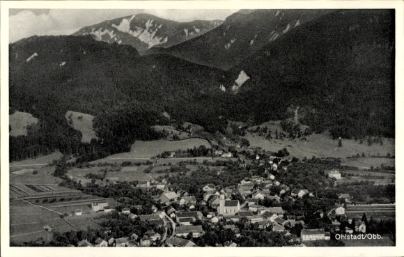 Ak Ohlstadt in Oberbayern, Fliegeraufnahme