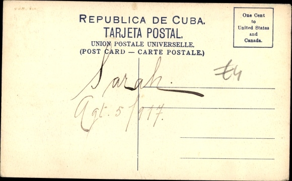 Postcard Havana Habana Cuba, 17th Street in Vedado, street section