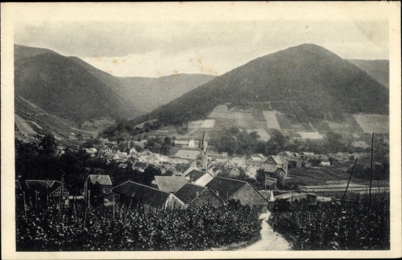 Postcard Rech an der Ahr, long shot, fixed bridge