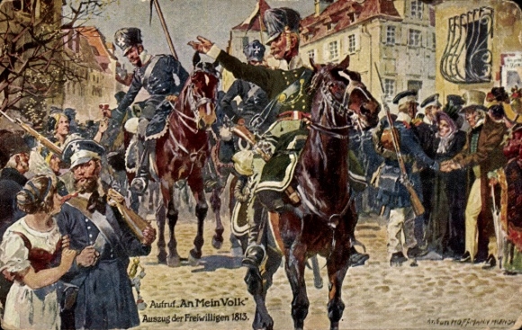 Künstler Ak Hoffmann, Anton, Auszug der Freiwilligen 1813, Aufruf An Mein Volk