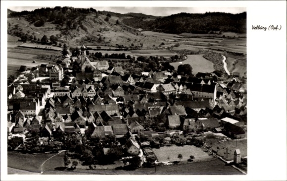 Postcard Velburg in the Upper Palatinate, aerial photograph