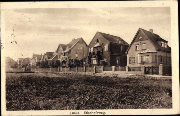 Ak Lucka im Kreis Altenburger Land, Bischofsweg, Wohnhäuser
