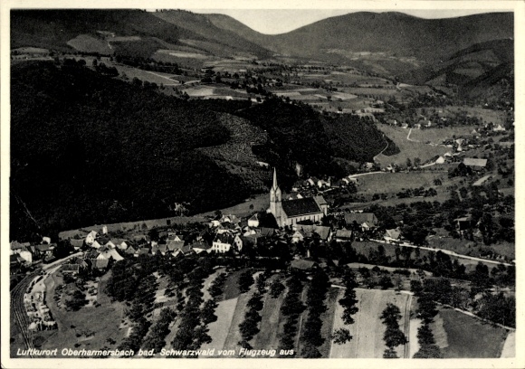 Ak Oberharmersbach im Schwarzwald Baden, Luftkurort  Schwarzwald, Bild vom Flugzeug