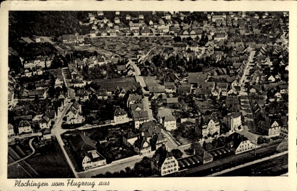 Postcard Plochingen am Neckar, aerial photograph