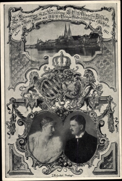 PC Regensburg, marriage Princess Elisabeth von Thurn &amp; Taxis with Friedrich Christian von Saxony