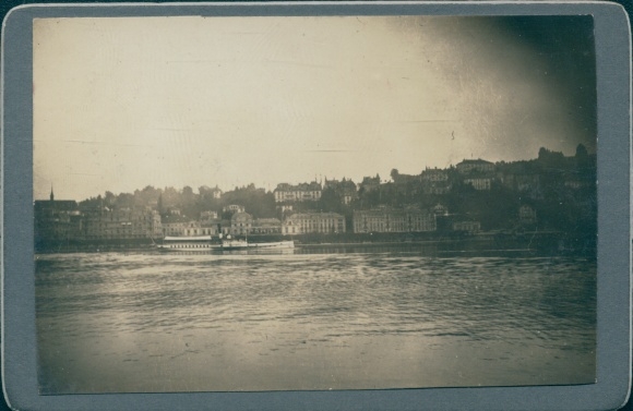 Photo Lucerne city Switzerland, Lake Lucerne, saloon steamer Helvetia, city view
