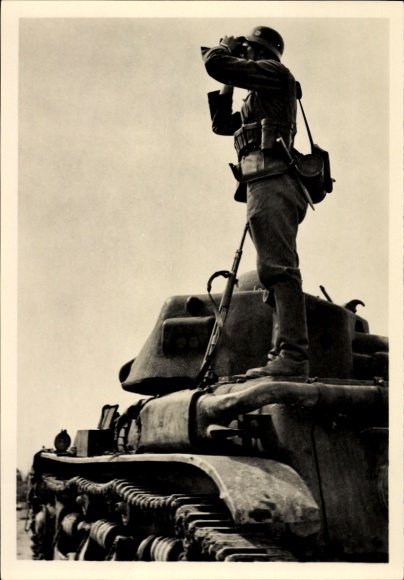 Postcard Waffen-SS, look out for the enemy