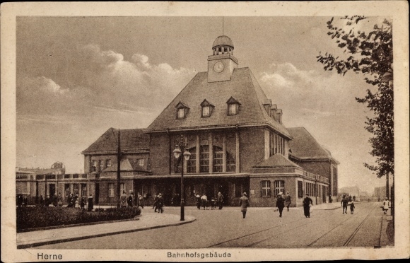 Ak Herne im Ruhrgebiet, Bahnhof