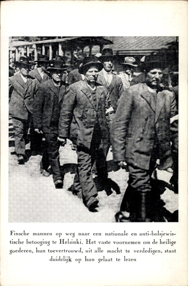 The Finnish men went to a national and anti-Bolsjevik betooging in Helsinki