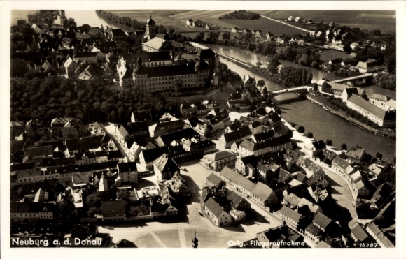 Postcard Neuburg an der Donau Upper Bavaria, aerial photograph