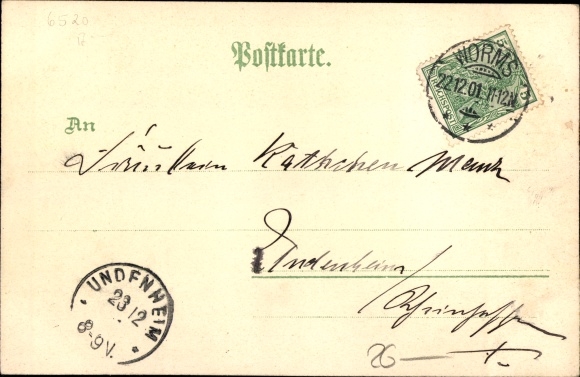 litho Worms, Luther Monument, New Road Bridge, Groothertog Ludwig IV Monument