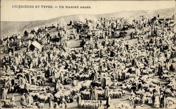 Ak Maghreb, Une Marché Arabe, Scènes et Types, Collection Idéale P.S. 170