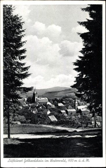 PC Gebhardshain in the Westerwald, town view