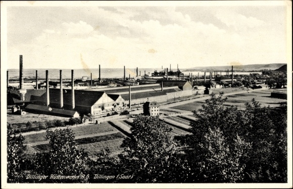Postcard Dillingen in Saarland, Dillinger Hüttenwerke