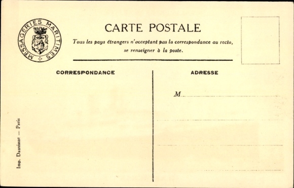 Ak Paquebot D'Artagnan, Stoomschip op zee, Messageries Maritimes, MM