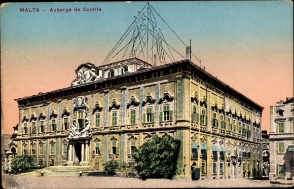 Valletta Malta, Auberge de Castile, exterior view