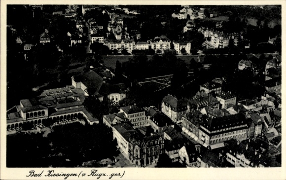 Postcard Bad Kissingen Lower Franconia Bavaria, aerial photograph of architecture