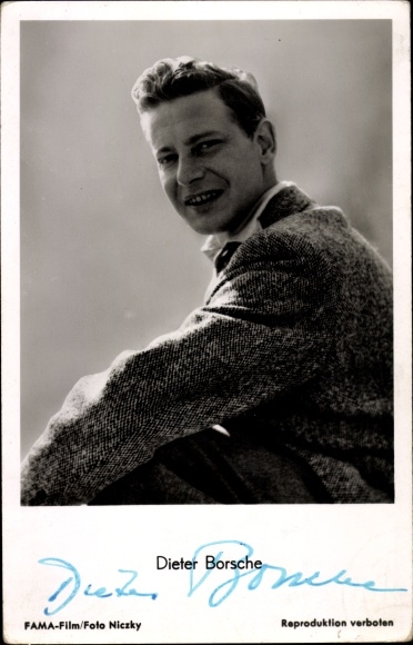 Postcard actor Dieter Borsche, portrait, jacket, collar