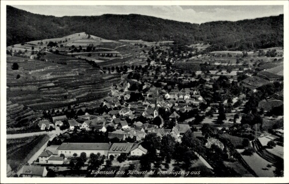 Postcard Bickensohl Vogtsburg im Kaiserstuhl, aerial photograph