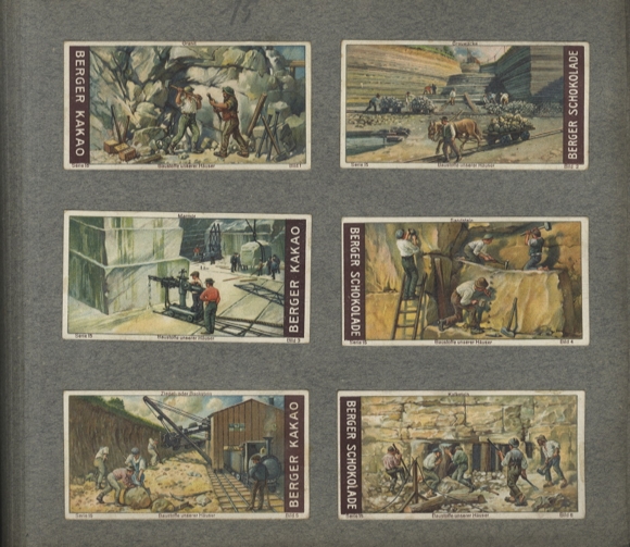 Berger advertising cards (machine format) collector's picture album Robert Berger chocolate factory, Pössneck 1