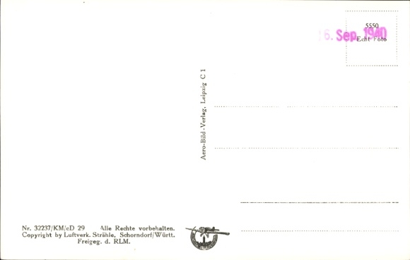 Postcard Hohegeiß Braunlage in the Upper Harz, aerial photograph
