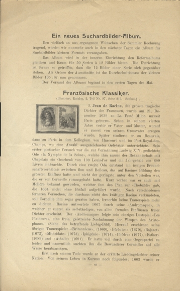 Liebig pictures newspaper advertising Dreser issue 5, volume 12, 1907