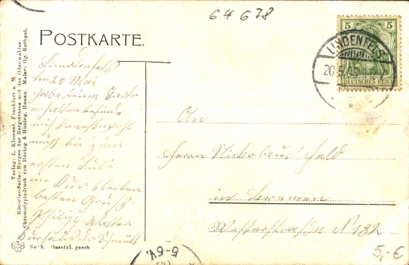 Postcard Lindenfels im Odenwald, castle, coat of arms