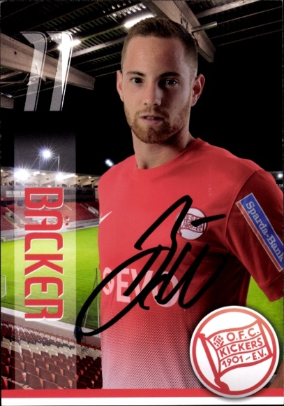Autogrammkarte Fußballer Fabian Bäcker, Kickers Offenbach, Autogramm