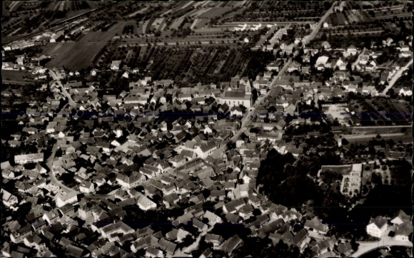 Postcard Renchen am Schwarzwald, aerial photograph
