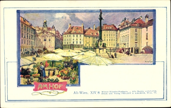 Artist PC Wilt, H., Vienna 1st inner city Austria, Am Hof, market square