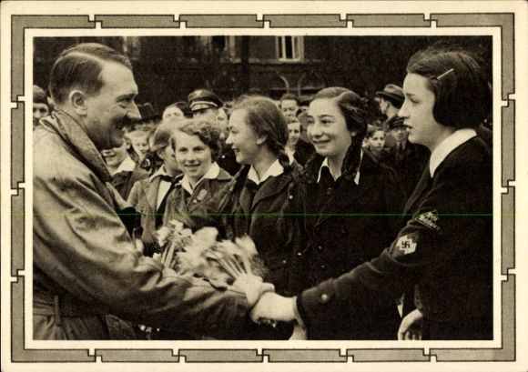 Postal stationery Postcard Führer and Reich Chancellor Adolf Hitler, well-wishers, BDM