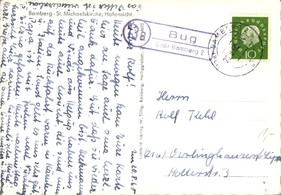 KP Landpoststempel 13a Bug über Bamberg 2