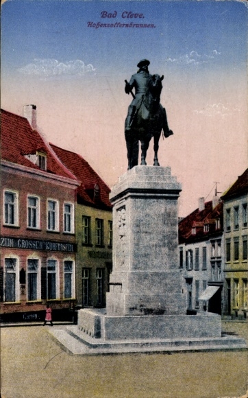 Postcard Bad Cleve Kleve on the Lower Rhine, Hohenzollern fountain