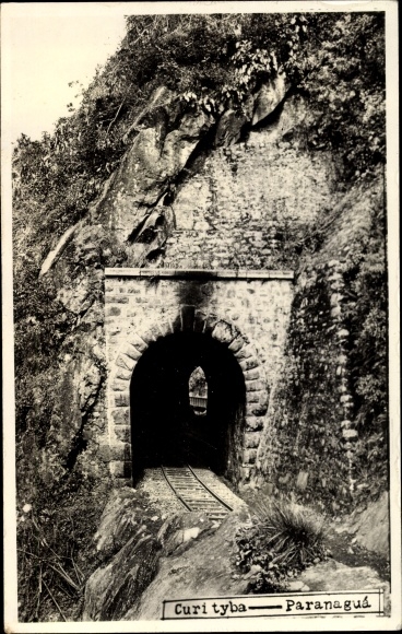 Photo Postcard Curitiba Brazil, Paranagua, Railway Tunnel