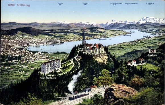 PC Zurich City Switzerland, Uetliberg on Lake Zurich, hotel, train station