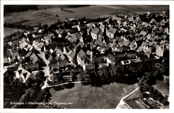 Ak Schongau in Opper-Beieren, luchtfoto, stadspanorama