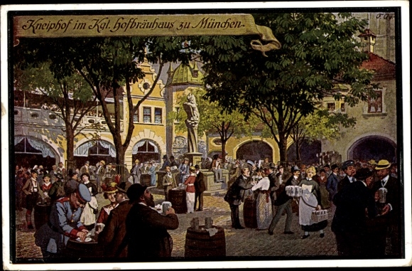 KP artystyczna Quidenus, F., Monachium, Bawaria, Kneiphof im Kgl. Hofbräuhaus