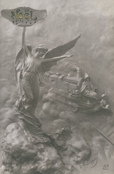 Artist PC Mastroianni, D., Congratulations Christmas, angels, railroad