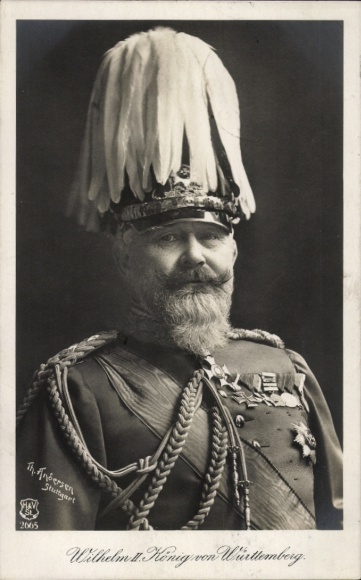Postcard Wilhelm II. King of Württemberg, portrait in uniform