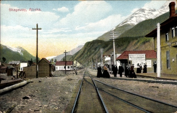 PC Skagaway Skagway Alaska USA, train station, track side