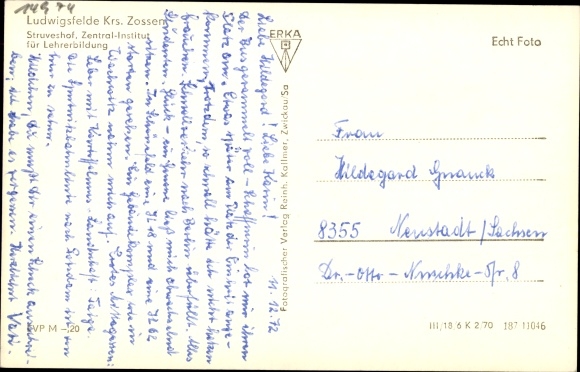 Postcard Ludwigsfelde in Brandenburg, Struveshof, Central Institute for Teacher Education