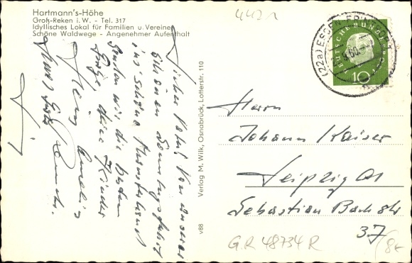Postcard Groß Reken, local Hartmann height, view