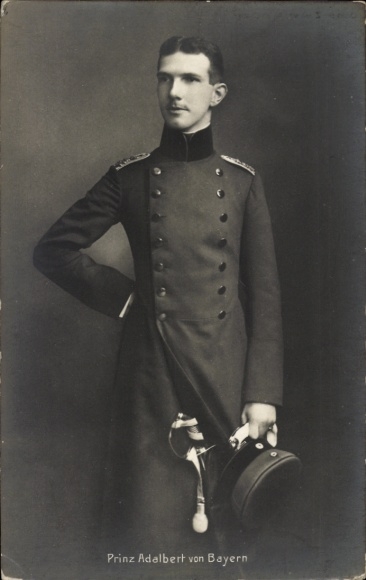 Ak Prinz Adalbert von Bayern, Standportrait, Uniform, Säbel