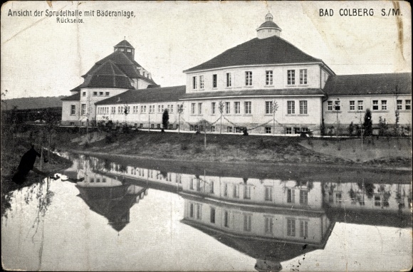 Postcard Bad Colberg Heldburg in Thuringia, whirlpool hall with baths