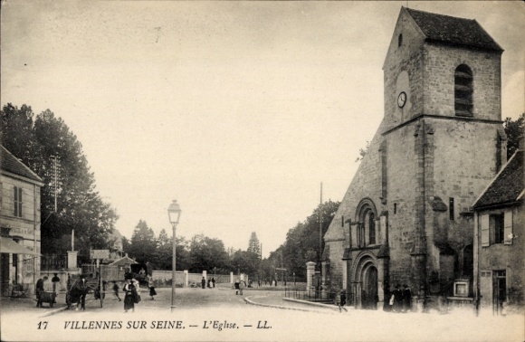 Postcard Villennes sur Seine Yvelines, church