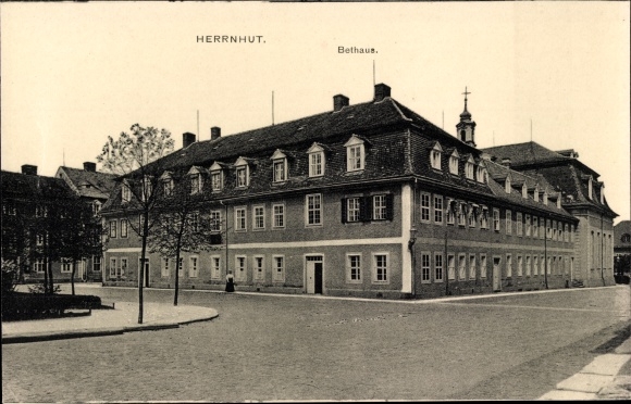 Ak Herrnhut in Oberlausitz, gebedshuis van de Moravische kerk